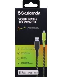 Skullcandy Line+ USB-A to Lightning Braided Charging Cable - Chill Grey/Yellow