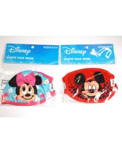 Disney Mickey & Minnie Mouse Kids Cloth Face Masks. 2 Masks 1 Red & 1 Pink. NEW.