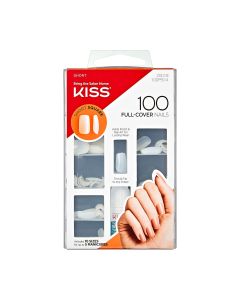 KISS 100 Acrylic Plain Full-Cover Nails (3 PACK, Short Square)"