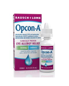 Bausch & Lomb Opcon-A Sterile Antihistamine and Redness Reliever Eye Drops, 0.5 fl oz"