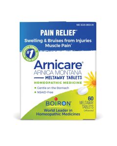 Boiron Arnicare Tablets, Homeopathic Medicine for Pain Relief, Swelling & Bruises from Injuries, Muscle Pain, 60 Meltaway Tablets"