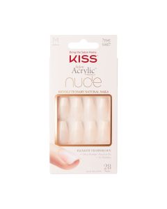 KISS Salon Acrylic, Press-On Nails, Leilani, Nude, Medium Coffin, 28 Count"