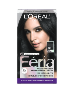 L'Oreal Paris Feria Permanent Hair Color, 20 Black Leather Natural Black"