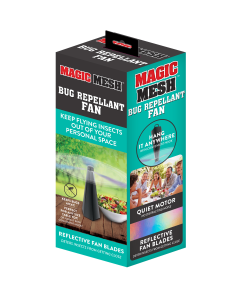 Magic Mesh Bug Repellant Fan Reflective Fan Blades, Targets All Flying Bug and Insects, Black"