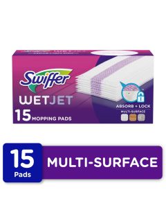 Swiffer Wet Jet Spray Mop Multi-Surface Mopping Pads Hard Surface Cleaners 15 Count