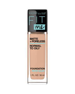 Maybelline Fit Me Matte + Poreless Liquid Foundation Makeup, True Beige, 1 fl oz"