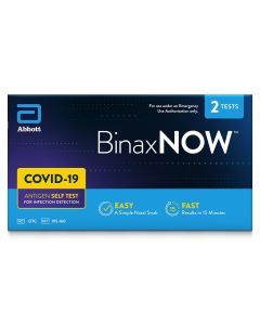 BinaxNOW COVID‐19 Antigen Self Test, 1 Pack, Double, 2-count, At Home COVID-19 Test, 2 Tests"