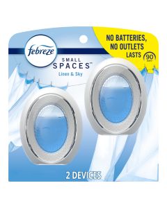 Febreze Small Spaces Air Freshener, Odor-Fighting, Linen & Sky, 2 Count"