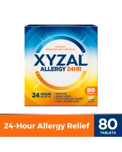 Xyzal Adult Allergy 24HR (80 Ct), Allergy Relief Tablets"