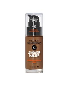 Revlon ColorStay Face Makeup for Combination & Oily Skin, SPF 15, Longwear Medium-Full Coverage with Matte Finish, 440 Mahogany"