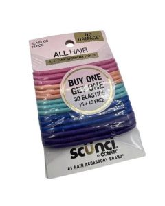 Scunci No Damage Medium Hold Hair Tie Elastics 15 Ct Pack Of 2