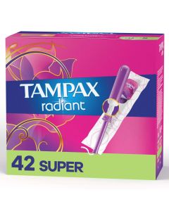 Tampax Radiant Tampons with LeakGuard Braid, Supber Absorbency, 42 Count"