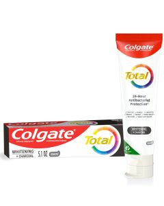 Colgate Total Whitening + Charcoal Toothpaste, Mint, 1 Pack, 5.1 Oz Tube"