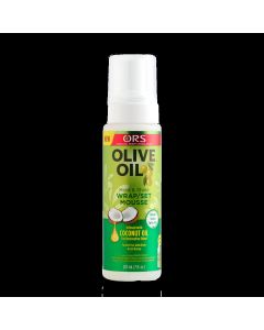 ORS Olive Oil Wrap/Set Mousse 7oz, All Hair Types, Defines, Soft Hold, Women, Shine Enhancing"