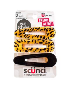 Scunci Salon Hair Clip, Assorted Colors, 3 Ct"