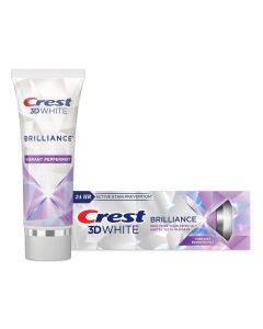 Crest 3D White Brilliance Vibrant Peppermint Teeth Whitening Toothpaste, 4.6 oz"