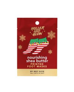 Holler and Glow Holiday Themed Printed Shea Butter Foot Masks - 0.60 fl