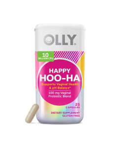 OLLY Happy Hoo-Ha, Women's Probiotic, Vaginal Health, Capsule Supplement, 25 Ct"