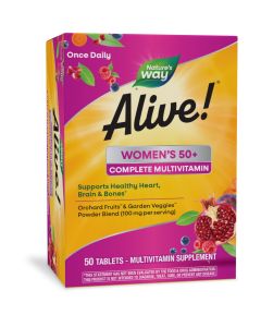 Nature's Way Alive! Women's 50+ Complete Daily Multivitamin Tablets, B-Vitamins, 50 Count"