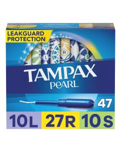 Tampax Pearl Tampons, Unscented, Light/Regular/Sup, Multipack, 47 ct"