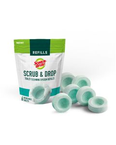 Scotch-Brite Scrub and Drop Toilet Cleaning Tablets, 6 Dissolvable Scrubber Refills"