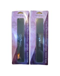 Diamond Cosmetics Wide Board Grinder Nail File, Coarse & Medium Grit, 2 CT