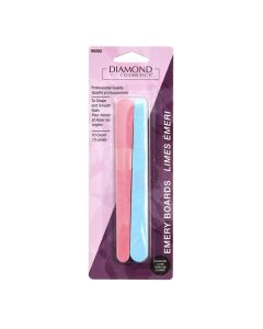 Diamond Cosmetics Colored Emery Boards, Light Blue & Pink, 0.6 OZ, 10 CT