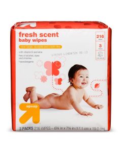 Fresh & Clean Scented Baby Wipes - 3pk/216ct - up & up™