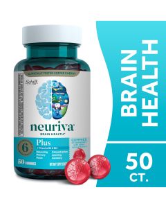 Neuriva Plus Brain Health Supplement, Vitamins B12 & B6, Support for Memory and Focus, Strawberry, 50ct Gummies"