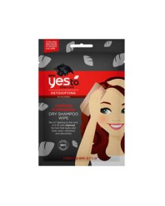 Yes To Charcoal Detoxifying Clarifying and Refreshing Dry Shampoo Wipe for Brunettes