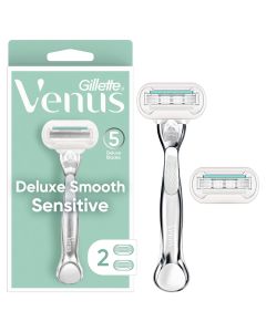 Venus Deluxe Smooth Sensitive Women's Razor Handle + 2 Blade Refills