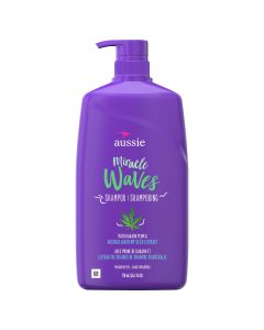 Aussie Miracle Waves Anti-Frizz Hemp Paraben-Free Shampoo, 26.2 fl oz for All Hair Types"