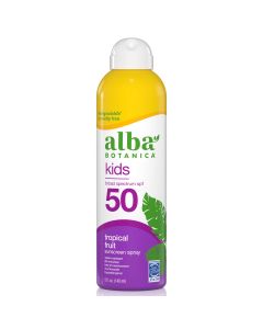 Alba Botanica Kids Sunscreen Spray SPF 50, Tropical Fruit, 5 fl oz"