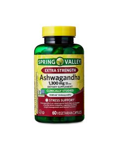 Spring Valley Extra Strength Ashwagandha Dietary Supplement, 1300 mg, 60 Vegetarian Capsules"