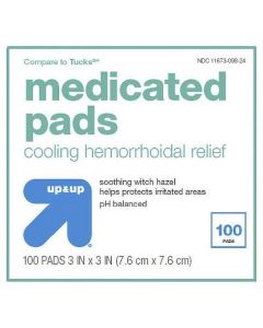 Medicated Hemorrhoidal Pads - 100ct - up & up