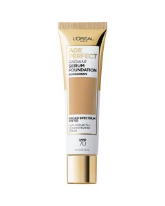 L'Oreal Paris Age Perfect Radiant Serum Foundation Makeup, 70 Sand, 1 fl oz"