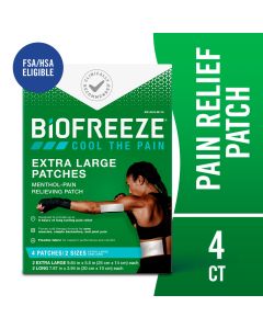 Biofreeze Overnight XL Back Pain Relief Patches, Back Knee Muscle Joint and Arthritis Pain Relievers, 4ct Menthol"