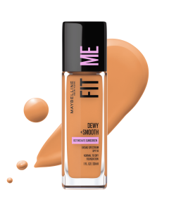 Maybelline Fit Me Dewy and Smooth Liquid Foundation Makeup, SPF 18, Toffee, 1 fl oz"