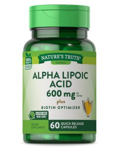 Alpha Lipoic Acid 600mg | 60 Capsules | Plus Biotin Optimizer | by Nature's Truth