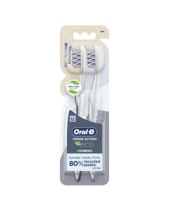 Oral-B CrossAction Eco Manual Toothbrush, Soft Bristles, 2 Count"