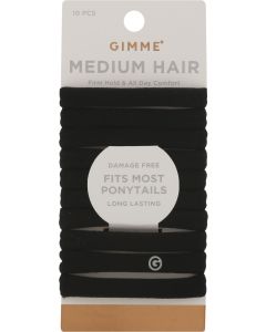 Gimme Beauty Medium Hair Bands - Black - 10ct