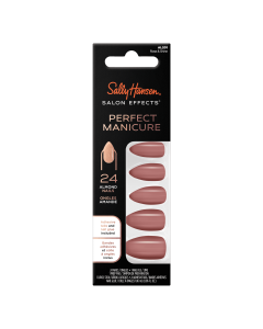 Sally Hansen Perfect Manicure Press on Nail Kit, Almond, Rose & Shine, 24pcs"