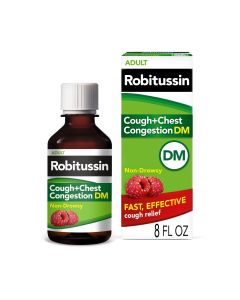 Robitussin Adult Cough Congestion DM and Cold Medicine, Raspberry, 8 Fl Oz"