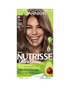 Garnier Nutrisse Nourishing Hair Color Creme, 061 Light Ash Brown Mochaccino"