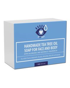 Tea Tree Oil Face Soap and Eyelid Scrub Handmade with Organic Ingredients (1 Pack)