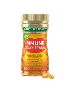 Nature's Bounty Kids Vitamin C, D & Zinc for Immune Support Jelly Beans, Orange Burst, 80 Count"