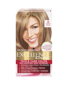 L'Oreal Paris Excellence Creme Permanent Hair Color, 8 Medium Blonde"