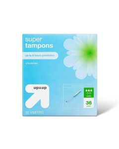 Up & Up Tampons Super Rounded Tip Plastic Applicator Unscented 36 Count