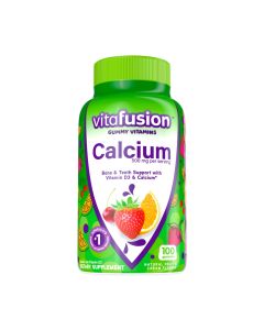 vitafusion Chewable Calcium Gummy Vitamins, Fruit and Cream Flavored, 100 Count"