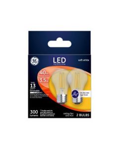 GE 23240 LED Bulb A15 E12 (Candelabra) Soft White 40 W Clear Pair